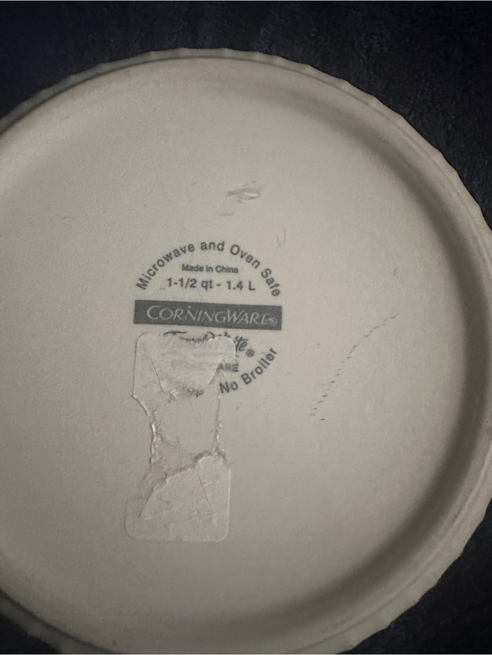 CorningWare French White Round Casserole Dish 1-1/2” Quart - Picture 4 of 4